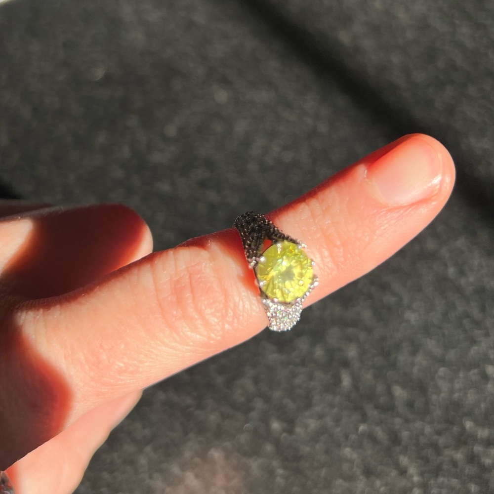 Joseph Esposito ESPO Signed Designer Sterling Silver CZ Sparkling Yellow Stone